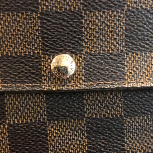 LOUIS VUITTON Damier Ebene Long Snap Coated Canvas Wallet Authentic CA4088 - Picture 7 of 17